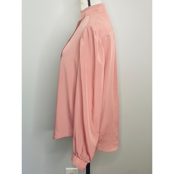 Vintage Foxcroft Pleated Blouse Top Womens 12 Career Femme Classic Made in Japan - Picture 5 of 9